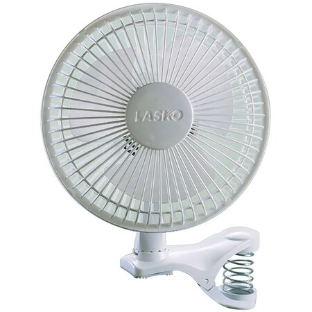 Almo 6-in. 2-Speed Clip-On Fan with Adjustable Tilt Head and Quiet Operation - White 2004W